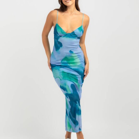 Ava And Ever Blue Patterned Maxi Dress - Picture 2 of 8